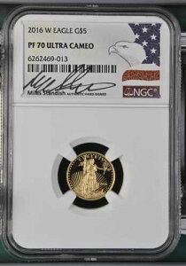 2016 W �A�����J���S�[���h�C�[�O���v���[�t 1/10�I���X $5 NGC PF70 �}�C���Y �X�^���f�B�b�V�� �|�b�v5 ���A
