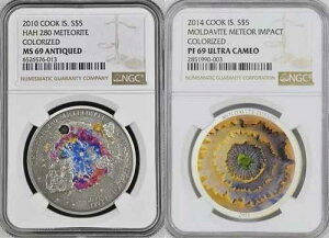 2010 HAH280 覐� & �����_�o�C�g覐ΏՓ� NGC PF69 UC Cook Is Mint 2500!