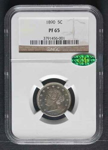 1890�N �v���[�t ���o�e�B 5�Z���g V�j�b�P���ANGC PF65