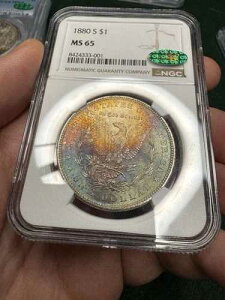 1880-S �����K����� $1 NGC CAC MS65 �g�[���h�E�g�i�[�E�����X�^�[ ���o�[�X�}�E���g