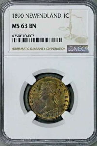 �J�i�_ 1890�N �j���[�t�@���h�����h 1�Z���g NGC MS 63 BN S332