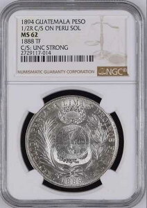 :1894 1�y�\ �O�A�e�}�� 1/2R �y���[�\�� �J�E���^�[�X�^���v NGC MS62 �� R6 44/19