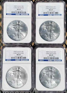 ?? 2009 USD $1 4 �g���C�I���X �V���o�[ �A�����J���C�[�O�� NGC MS69 �A�[���[�����[�X 3257137