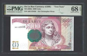 De La Rue (GBR)�A2000�P�ʁAND(2002)�A�T�[�E�N���X�g�t�@�[�E�����A�u�e�X�g�m�[�g UNC �O���[�h 68