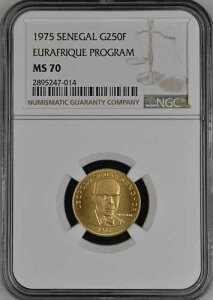 �Z�l�K���A���� 250 �t�����A1975 �N EURAFRIQUE �v���O���� - NGC MS 70 - �g�b�v�|�b�v�ARARE9