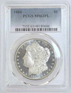 1884-P ���[�K�� PCGS �F�� MS63 PL/�u���X�g �z���C�g �v���[�t�̂悤/�f�B�[�v�~���[/PQ �̂悤�Ɍ�����!!!