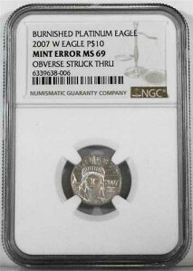 2007-W $10 1/10�I���X .9995 �o�[�j�b�V���h �v���`�i �C�[�O�� NGC MS 69 �~���g�G���[ *OST