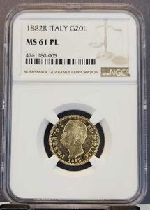 1882�N �C�^���A ���� 20���� G20L �E���x���g1�� NGC MS 61 PL ���������ʎd�グ
