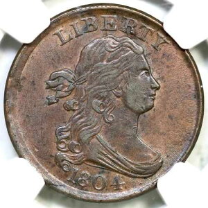 1804 C-13 NGC AU 58 �v���[��5�A�X�e�����X�h���[�v�o�X�g�n�[�t�Z���g�R�C�� 1/2c