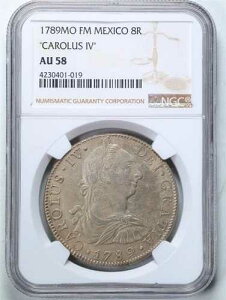 ���L�V�R 1789 Mo-FM 8R �`���[���Y 4 �� 8 ���A���X AU58 PCGS 37987064 KM#107 Calico-950