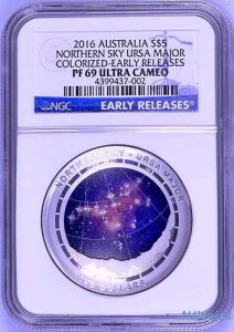 2016�N �I�[�X�g�����A 1�I���X �V���o�[ �h�[���V���[�Y - �E���T�E���W���[ $5 NGC PF69 �m�[�U���X�J�C ER