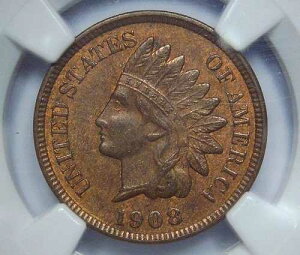 1908�N�C���f�B�A���w�b�h�Z���g - NGC MS63RB - MPD + RPD �X�m�[-16 - �^�̋��� +�J���[+