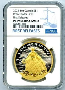 2026�N �J�i�_ 1�I���X �V���o�[ �v���[�t NGC PF69 �s�[�X�h�� �C�G���[�S�[���h �t�@�[�X�g�����[�X