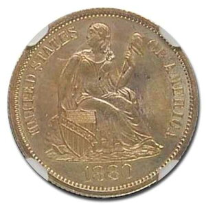 1880�N ���o�e�B�E�V�[�e�b�h�E�_�C�� MS-66+ NGC