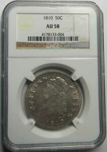 1810 �N�L���b�v�h �o�X�g �n�[�t �h���ANGC AU58�A���X�^�[ �o�X�^�[�A�z���C�g�A�����ȉ��B