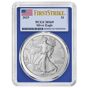 2025�N 1�h�� �A�����J�� �V���o�[ �C�[�O�� PCGS MS69 FS �t���b�O���x�� �u���[�t���[��