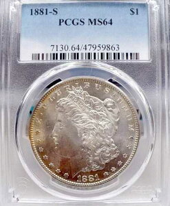 1881-S �����K�� 1�h����݁APCGS MS 64�A�v���[�t�ARB TONED REVS NICE+�AC580