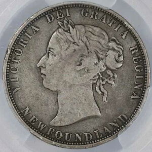 1882�N �j���[�t�@���h�����h�i���B�N�g���A�����j50�Z���g - ��92.5% - PCGS F12