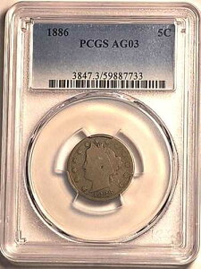 1886�N V�j�b�P�� ���o�e�B�w�b�h PCGS AG03 �L�[�f�[�g