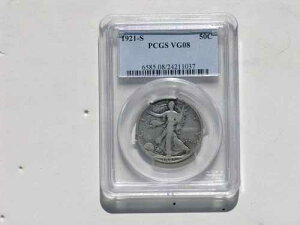 1921-S 50�Z���g UNI VG08 ���ȃn�[�t�h�� �V���o�[ PCGS VGO8 VG88 �R�C�� US