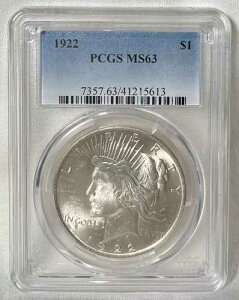 1922�N P PCGS MS63 �s�[�X�E�_���[�R�C���B�G�N�Z�����g�E�A���T�[�L�����[�V�����A��90%�g�p�I????