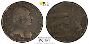 1787�N �C�M���X 1/2�y�j�[ �E�H���b�N�V���[ �W�����E�E�B���L�\�� �A�C�A�� DH-359 PCGS VF 25