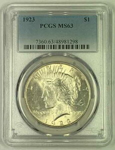 1923�N �s�[�X�V���o�[ 1�h���d�� PCGS MS 63 (6) E