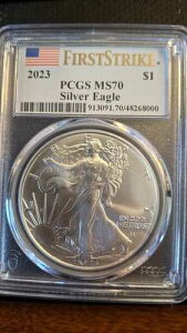 2023�N �V���o�[�C�[�O�� $1 PCGS S70 �t�@�[�X�g�X�g���C�N r2