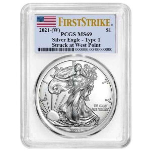 2021�N (W) $1 �^�C�v1 �A�����J���V���o�[�C�[�O�� PCGS MS69 FS �t���b�O���x�� �z���C�g�t���[��