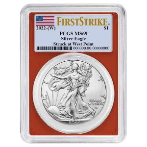 2022�N (W) 1�h�� �A�����J�� �V���o�[ �C�[�O�� PCGS MS69 FS �t���b�O���x�� ���b�h�t���[��