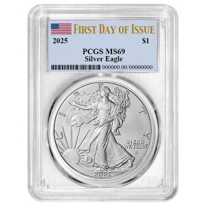 2025�N 1�h�� �A�����J�� �V���o�[ �C�[�O�� PCGS MS69 FDOI �����x��