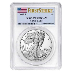2023-S �v���[�t 1�h�� �A�����J�� �V���o�[ �C�[�O�� PCGS PR69DCAM FS �t���b�O���x�� �z���C�g�t���[��