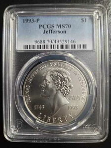 1993-P �g�[�}�X�E�W�F�t�@�[�\���L�O��� PCGS MS70 �u���[���x��