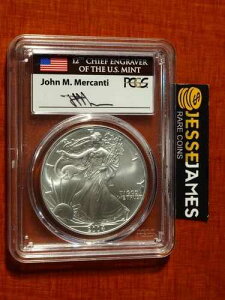 2004�N 1�h�� �V���o�[ �C�[�O�� PCGS �W�F�� ������ �W�����E�}�[�J���e�B �T�C������ �����x��