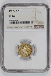 1905 �N�v���[�t 2.5 �h�� �S�[���h ���o�e�B �N�H�[�^�[ �C�[�O�� NGC PR60 - �킸�� 144 ��������������܂���B