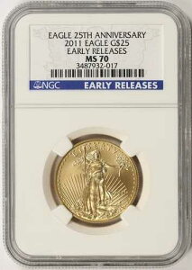 2011�N 25�h�� �A�����J���E�S�[���h�E�C�[�O�� 1/2�I���X NGC MS70 ���������[�X 25���N�L�O
