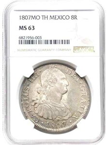 �`���[���Y 4 �� 8 ���A���X 1807 Mo-TH MS63 NGC�A���L�V�R�V�e�B�����ǁAKM109�ACal-986�B