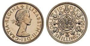 �C�M���X�B QEII�B 1954 Cu-Ni Florin�A2 �V�����O�B NGC PR65 �J���I S-4146