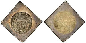 �l�X�B�t���[�j���Q���ƃI�������g�B�B 1672 AR Uniface Klippe 50 Stuivers�B PCGS MS62
