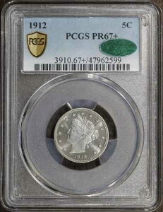 1912�N (PF67+ CAC) ���o�e�B�w�b�h V �j�b�P�� 5C PCGS - �v���~�A���\��