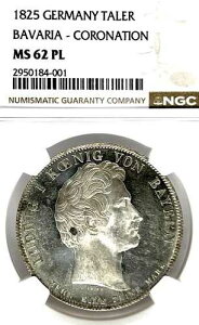 �h�C�c���B �o�C�G���� 1825�N �^�[���[�ݕ� �^�[���[ NGC MS 62 PL VZ/STG UNC �Պ���