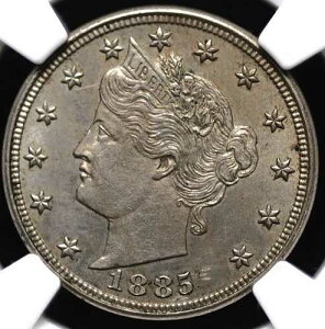 1885�N ���o�e�B V �j�b�P�� NGC MS 62 ���S�ɑō����ꂽ�\�ʂ́A