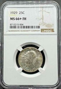 1929�N �X�^���f�B���O ���o�e�B �V���o�[ �N�H�[�^�[ NGC MS66+ FH �t���w�b�h 01XEAB26