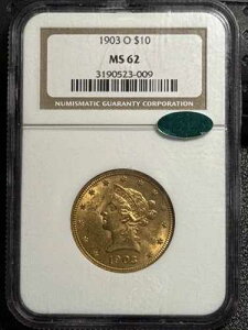 1903 O �S�[���h �C�[�O���X ���o�e�B�w�b�h NGC MS-62 CAC