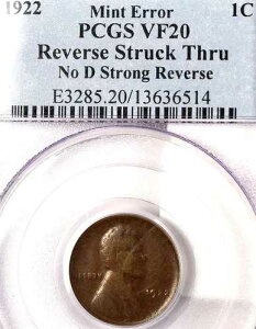 1922�N No D 1C ���̓��o�[�X VF20BN PCGS--�~���g�G���[���o�[�X�X�g���C�N�X���[2907 IN