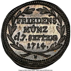 �h�C�c 1714�N�F�z�[���E�t���[�E�V�e�B��݁u�o�[�f���̕��a�v1/4�h�D�J�b�g NGC MS63