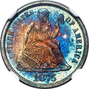 1875 �N�v���[�t �V�[�e�b�h ���o�e�B �_�C�� PF 65 ���ٓI�ȁA���ɗނ����Ȃ��g�[���̃����X�^�[!
