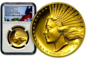 2019 W $100 1�I���X �S�[���h �A�����J�� ���o�e�B NGC SP 69 �G���n���X�h�t�B�j�b�V�� �X�[�p�[�u BG85