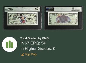 [�g�b�v�|�b�v] �f�B�Y�j�[ 1�h�� 2000 DIS65 PMG 67 SUPERB GEM EPQ A-A S/N �~���j�A��