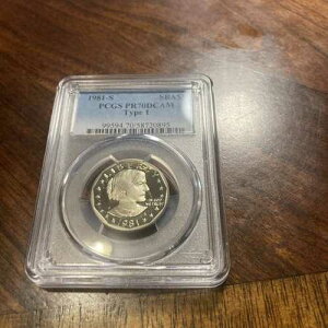 1981 S $1 T1 SBA �X�[�U�� B �A���\�j�[ �h�� �v���[�t PCGS PR70DCAM!